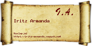 Iritz Armanda névjegykártya